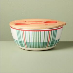 4Pc Summer Plaid Melamine Serving Bowl & Utensil Set - Hearth & Hand Magnolia